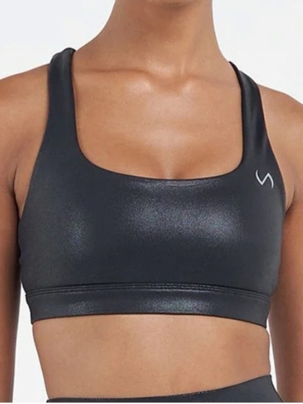 TLF Diamond Bra Black Chrome Womens Sports Bra Top Small